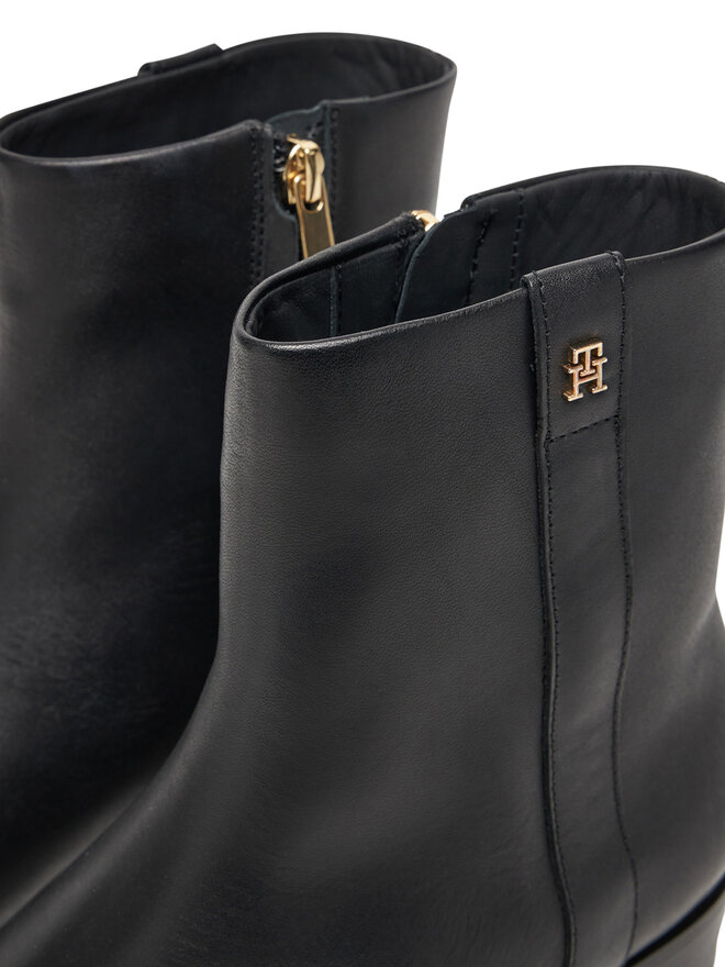 Tommy Hilfiger Botines Tommy Hilfiger Th Leather Pointy Zip Bootie FW0FW08980 Negro