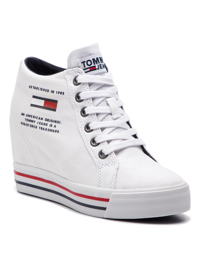 Tommy jeans wedge sneaker on sale
