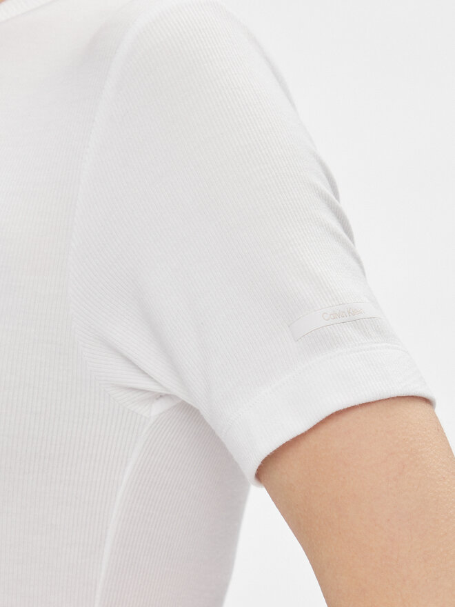 Calvin Klein Calvin Klein T-Shirt Modal Rib Ss Tee K20K206404 Λευκό Slim Fit