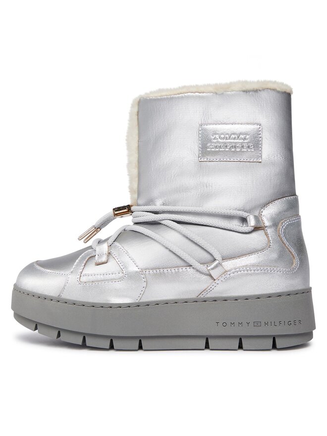 Tommy Hilfiger Sněhule Tommy Hilfiger Tommy Essential Silver Snowboot FW0FW07506 Šedá