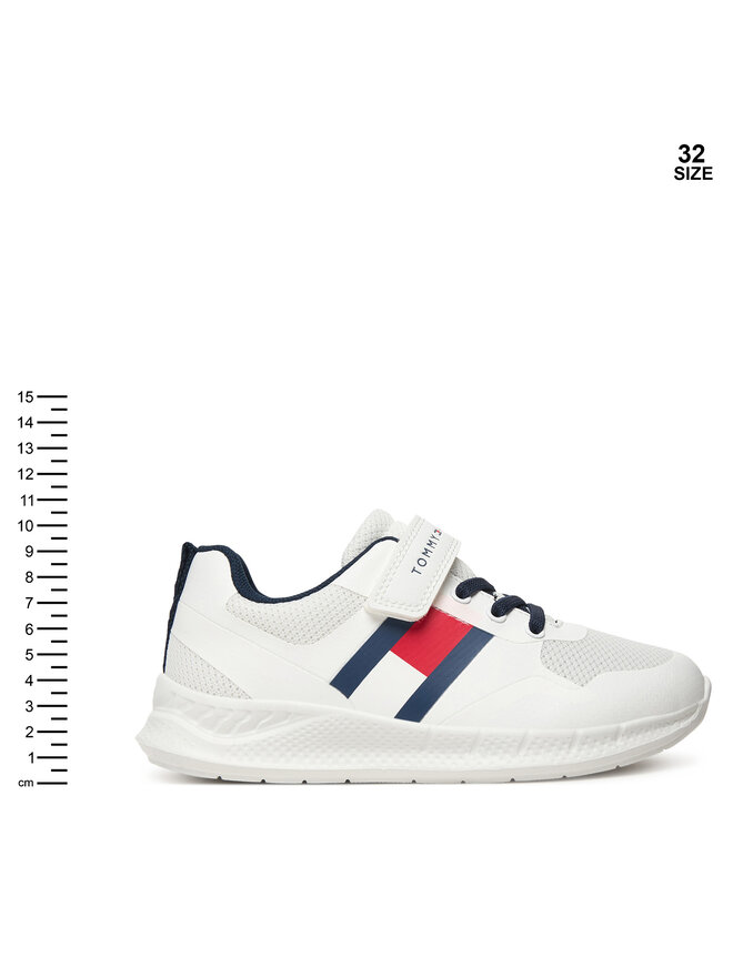 Tommy Hilfiger Sneakers Tommy Hilfiger Flag Low Cut Lace-Up/Velcro T1X9-34369-1843 S Weiß
