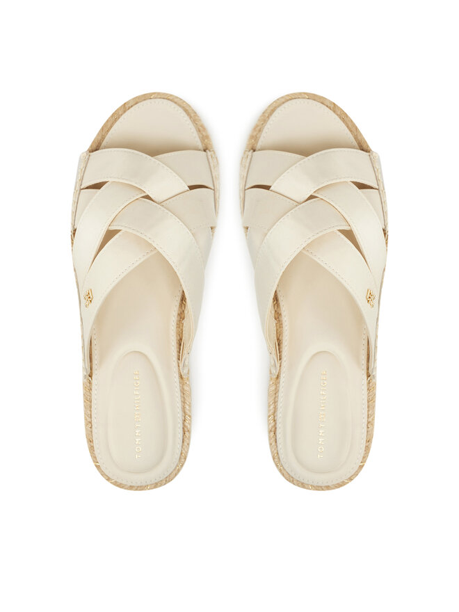 Tommy Hilfiger Еспадрильї Tommy Hilfiger Satin Espadrille Mule FW0FW08502 Бежевий