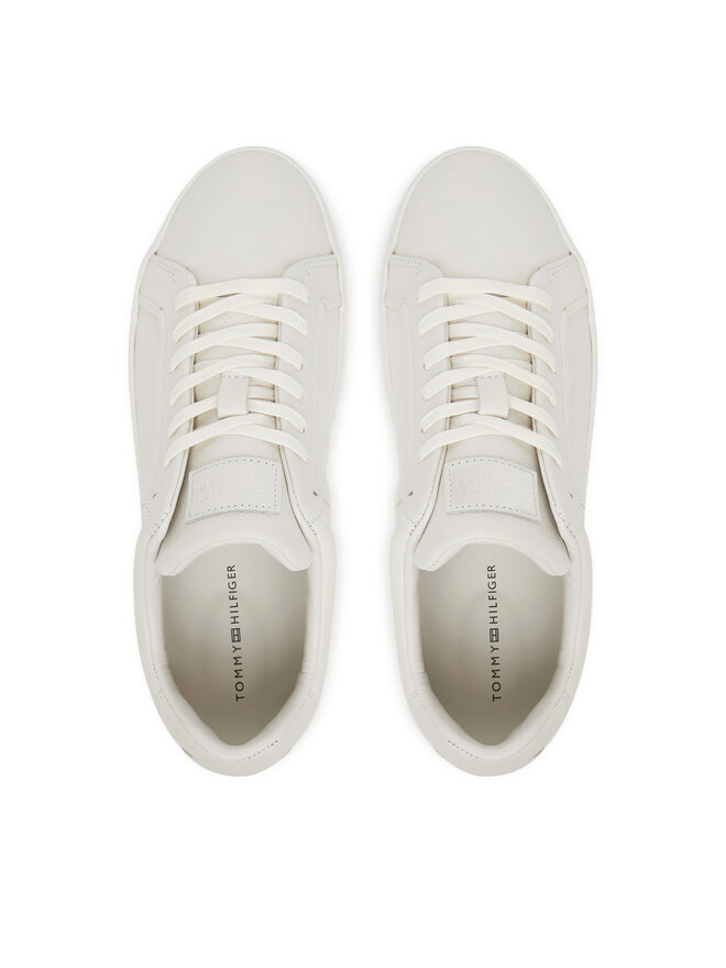 Tommy Hilfiger Sneakers Tommy Hilfiger Court Best Tumbled Lth FM0FM05324 Écru