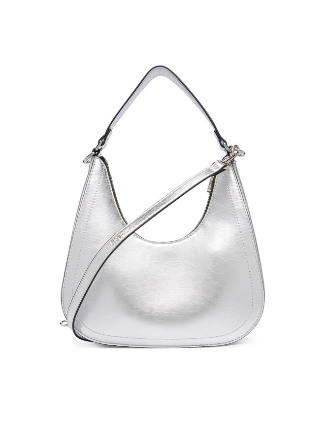 Calvin Klein Handtasche Calvin Klein Bold Ck Outline Mtl Shoulder Bag LV04F3897G Silberfarben
