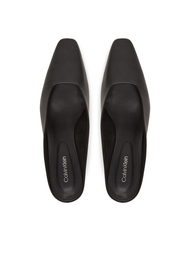 Calvin Klein Klapki Calvin Klein Heel Mule Pump 50 - Lth HW0HW02332 Czarny