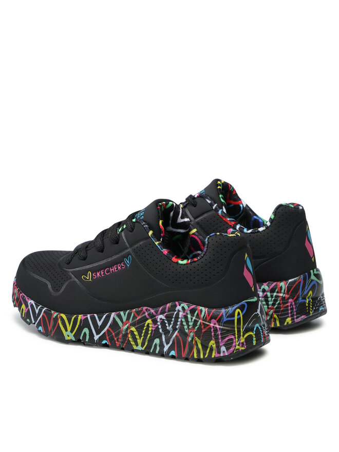 Skechers Сникърси Skechers Uno Lite Lovely Luv 314976L/BKMT Черен