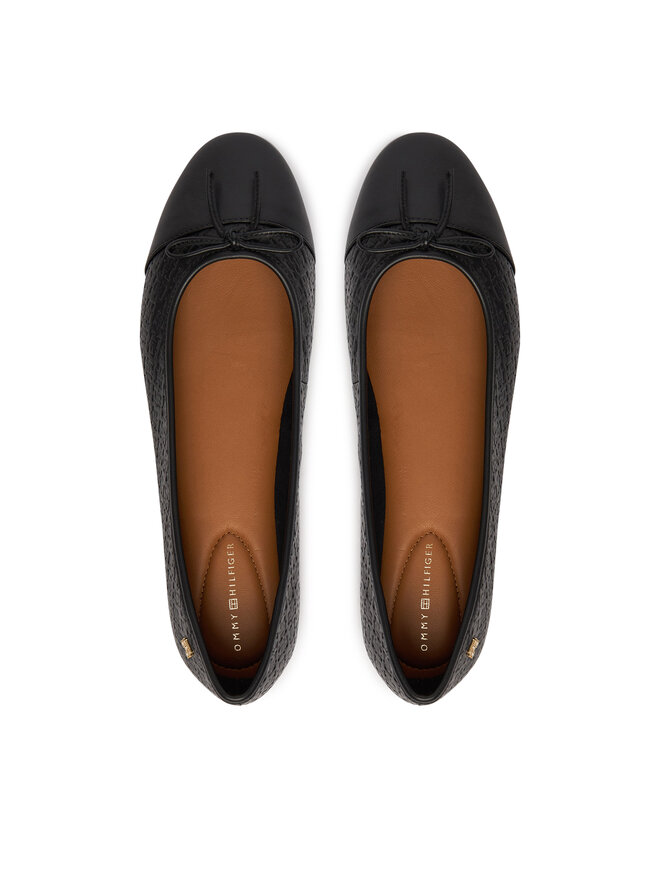 Tommy Hilfiger Ballerinas Tommy Hilfiger Th Monogram Ballerina FW0FW09468 Schwarz