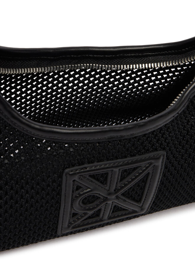 Calvin Klein Handtasche Calvin Klein Emblem Mesh Shoulder Bag LV04F3381G Schwarz