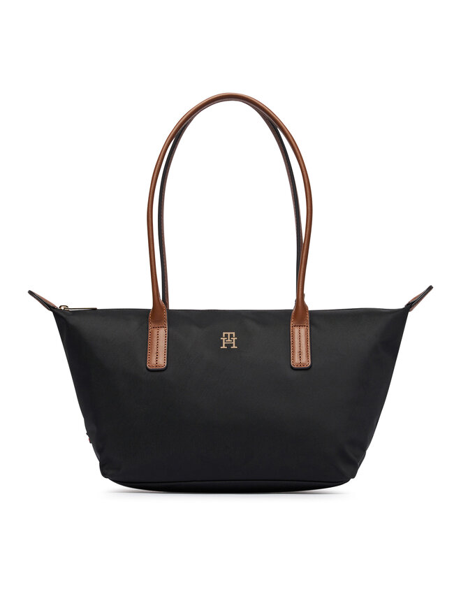 Tommy Hilfiger Handtasche Tommy Hilfiger Popette East West Tote AW0AW19211 Schwarz