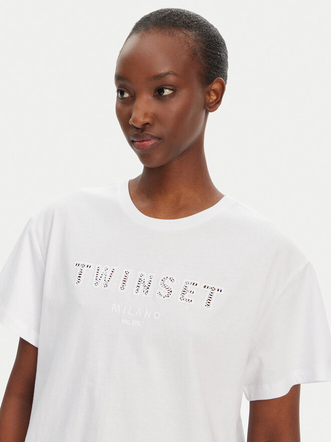 TWINSET TWINSET Camiseta 251TT2041 Blanco Relaxed Fit