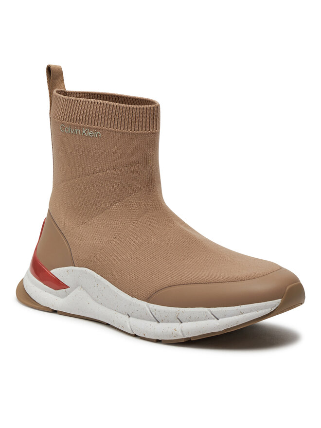 Calvin Klein Снікерcи Calvin Klein Sockboot Runner HM0HM01241 Бежевий