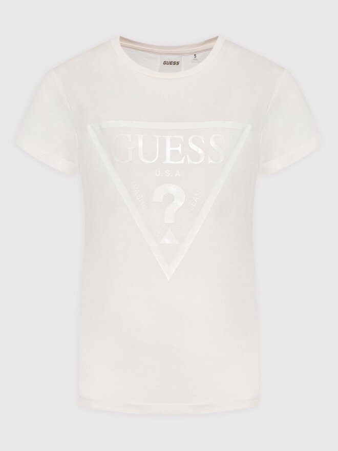 Guess Guess T-Shirt V2YI07 K8HM0 Μπεζ Regular Fit