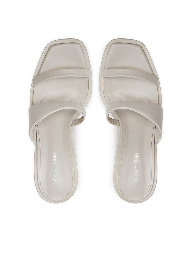 Calvin Klein Pantoletten Calvin Klein Heel Slide 70 Lth HW0HW02072 Beige
