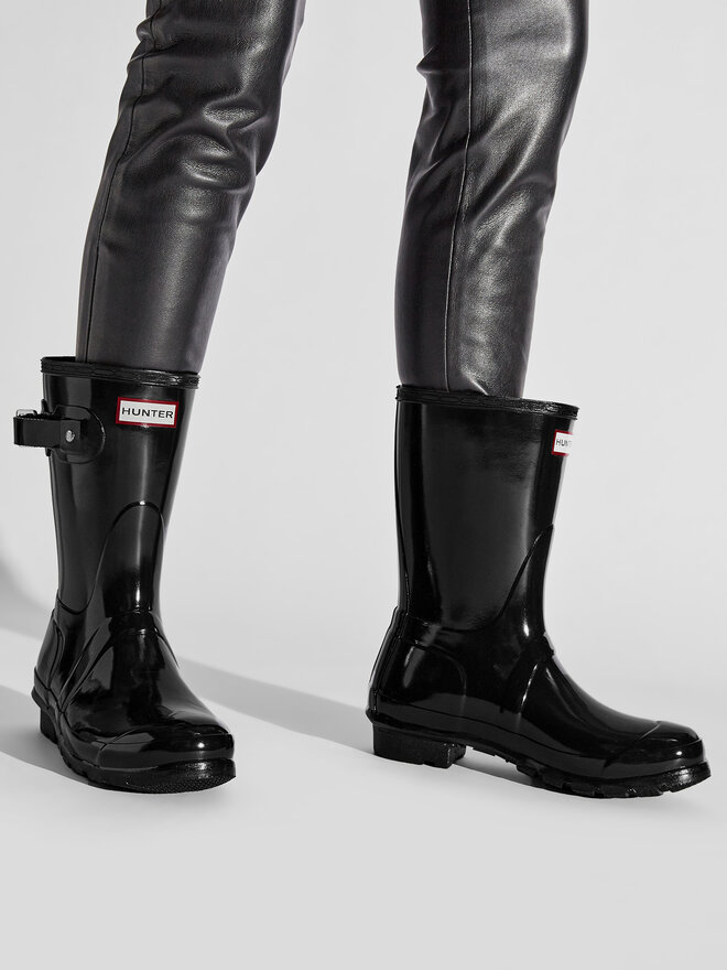 Hunter Гумові чоботи Hunter Original Gloss Short WFS1000RGL Чорний
