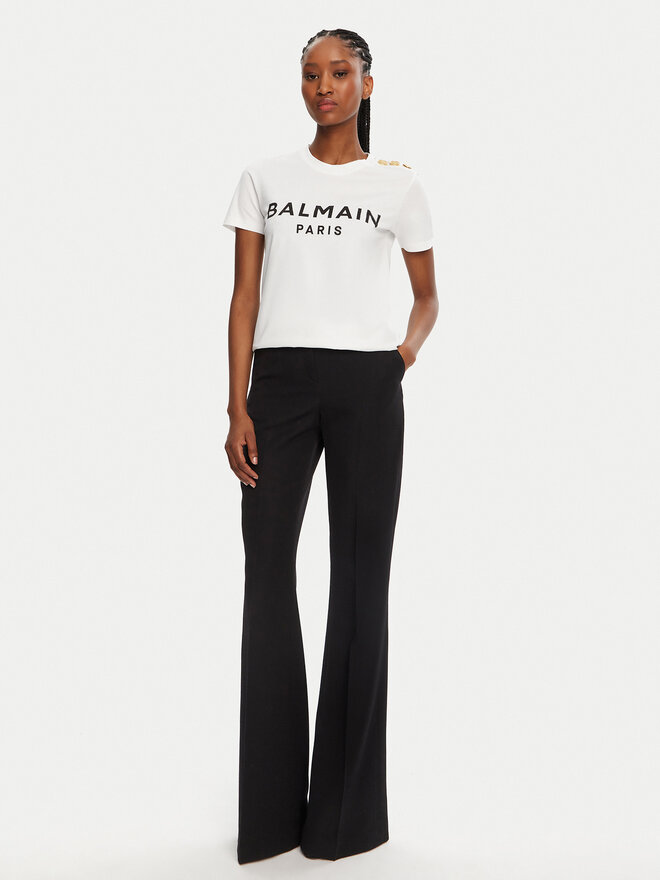 Balmain Balmain T-Shirt BF1EF005BB02 Λευκό Regular Fit