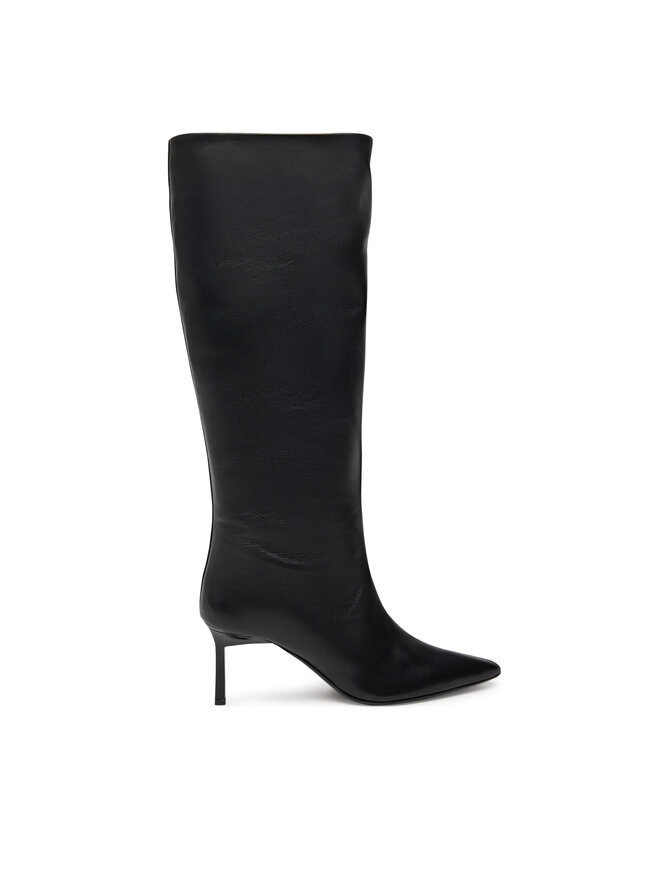 Calvin Klein Kozaki Calvin Klein Heel Knee Boot 70 Lth HW0HW02162 Czarny