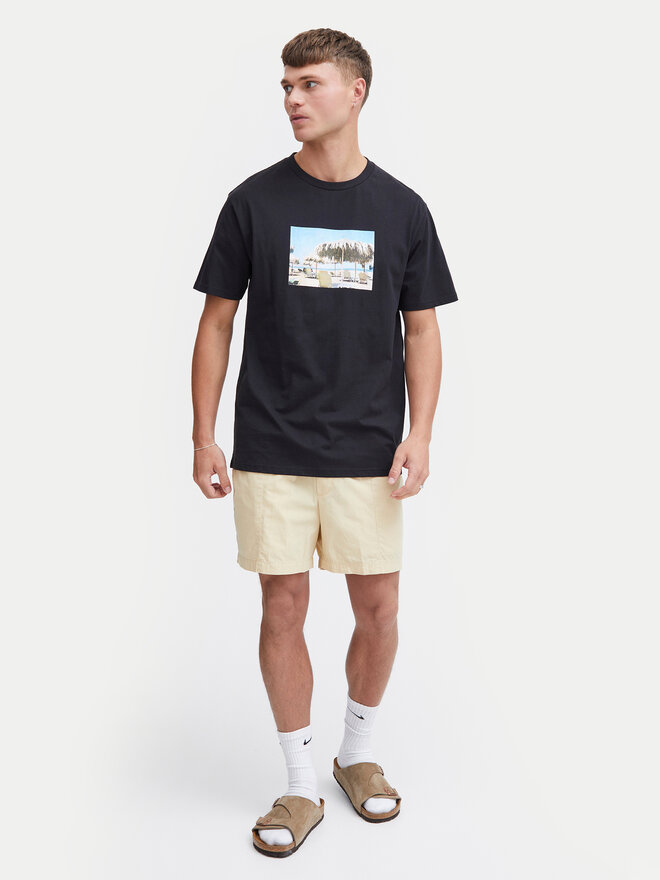 Solid Solid Camiseta 21108237 Negro Regular Fit
