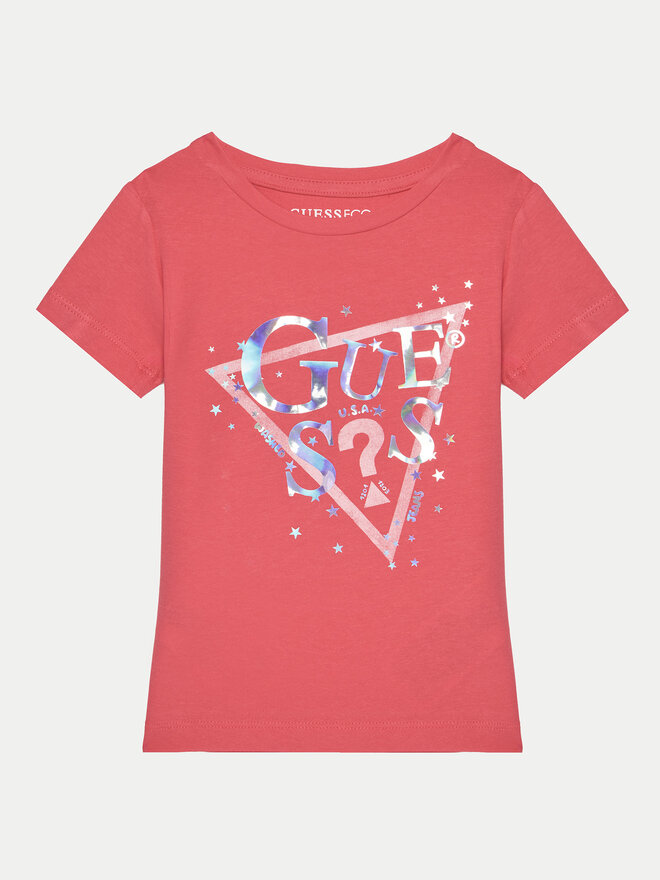 Guess Guess Marškinėliai K5RI00 K6YW4 Rožinė Regular Fit