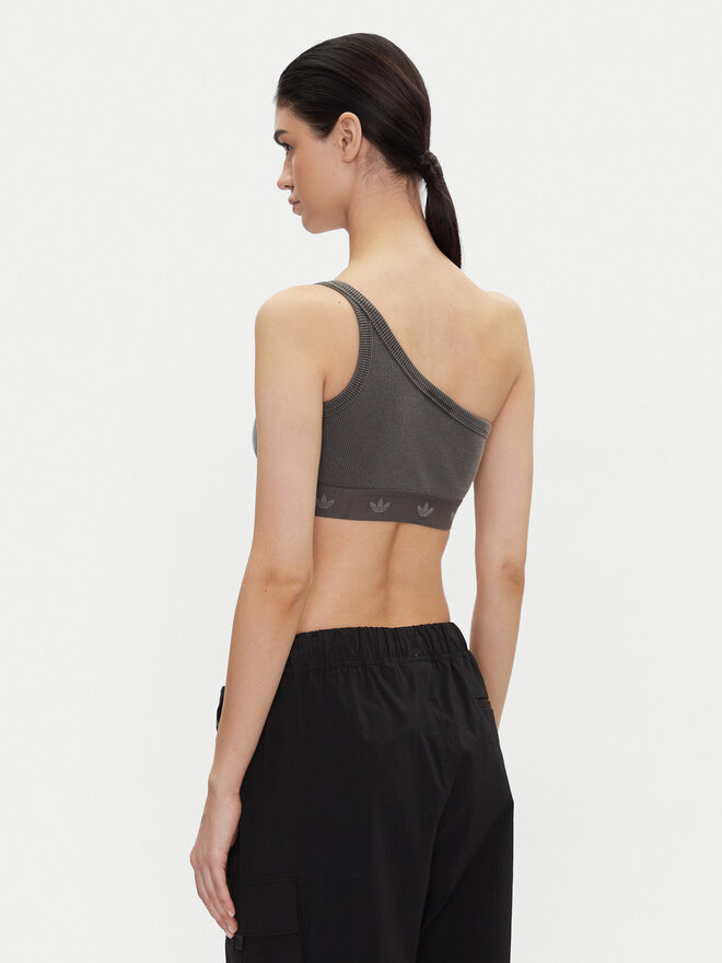 adidas adidas Felső Ribbed JC7558 Szürke Slim Fit