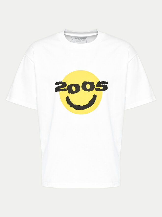 2005 2005 Majica Unisex Smiley Bela Regular Fit