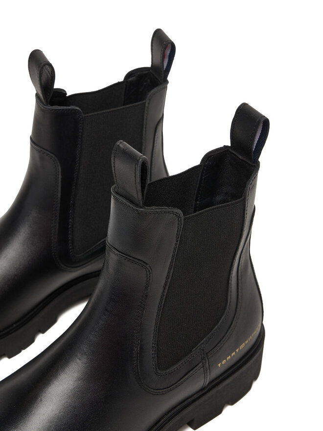 Tommy Hilfiger Klassische Stiefeletten Tommy Hilfiger Lthr Low Chelsea FW0FW08775 Schwarz