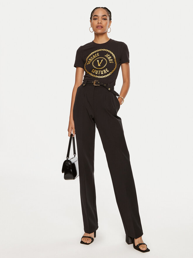 Versace Jeans Couture Versace Jeans Couture Camiseta 77HAHT02 CJ03T Negro Slim Fit