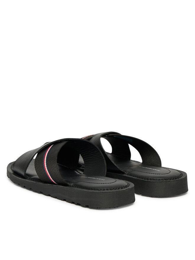 Tommy Hilfiger Pantoletten Tommy Hilfiger Core Hilfiger Lth Criss C Sandal FM0FM05783 Schwarz