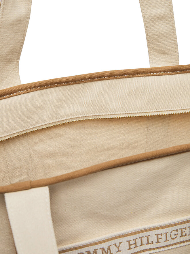 Tommy Hilfiger Bolso Tommy Hilfiger Th Summer Canvas Tote AW0AW17421 Beis