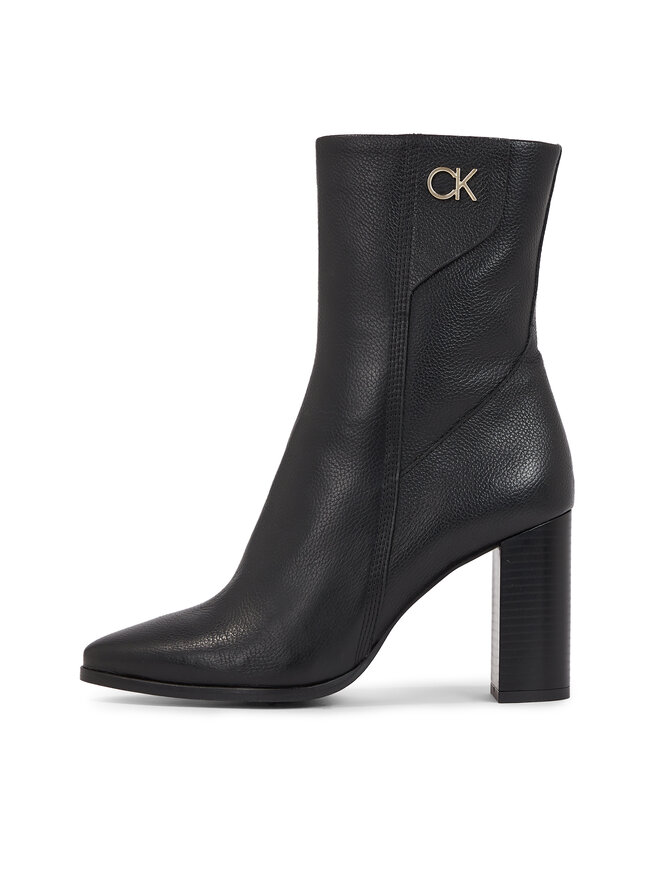 Calvin Klein Polokozačky Calvin Klein Cup Heel Ankle Boot W/Hw 80 HW0HW01750 Černá