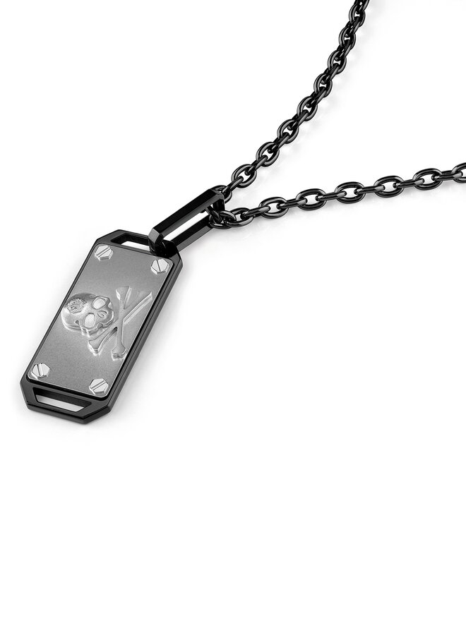 PHILIPP PLEIN Naszyjnik PHILIPP PLEIN $Kull Bones PJWEA09NU Srebrny