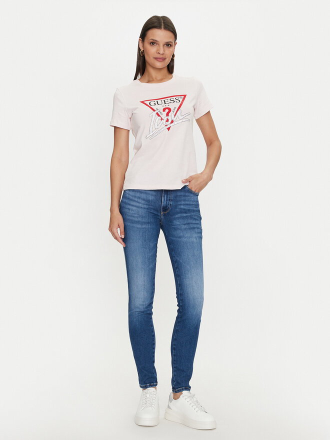Guess Guess Футболка Icon W4YI32 I3Z14 Рожевий Regular Fit