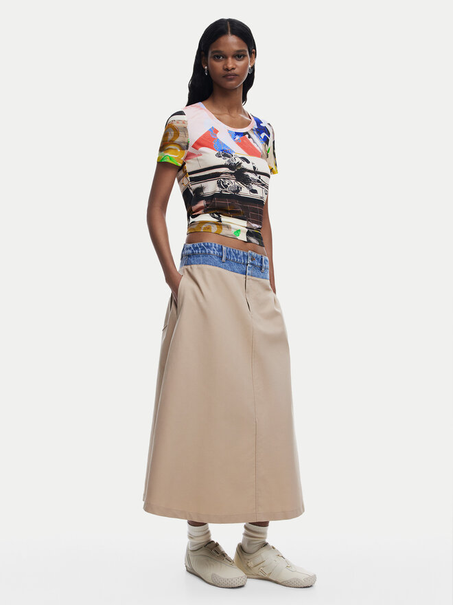 Desigual Desigual Camiseta Collage 25SWTK14 De color Regular Fit