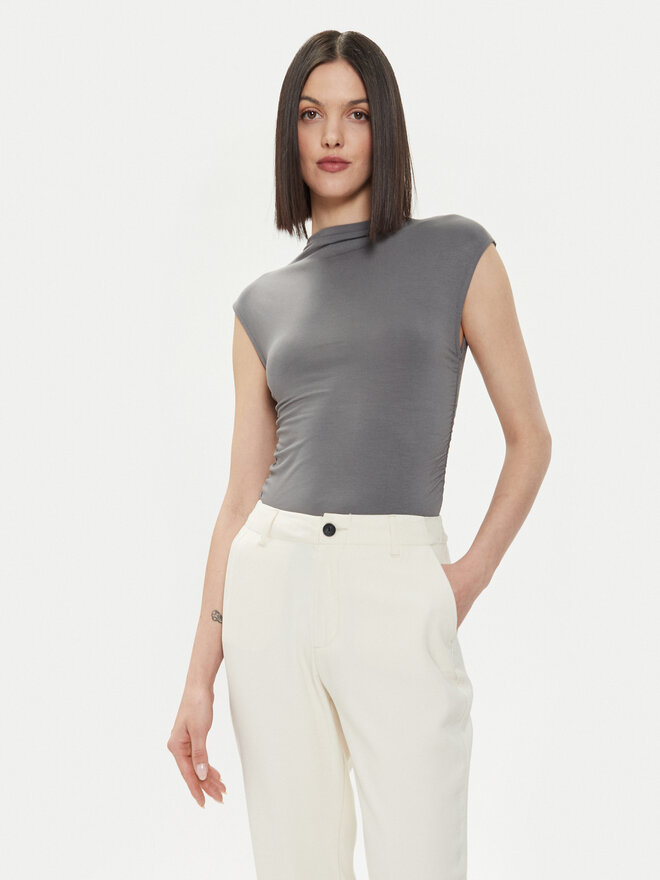 Gina Tricot Gina Tricot Felső 20883 Szürke Slim Fit