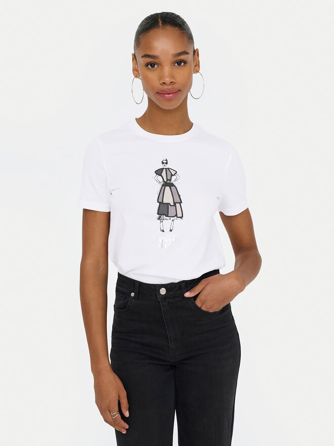 ONLY ONLY Camiseta Emma 15329752 Blanco Regular Fit