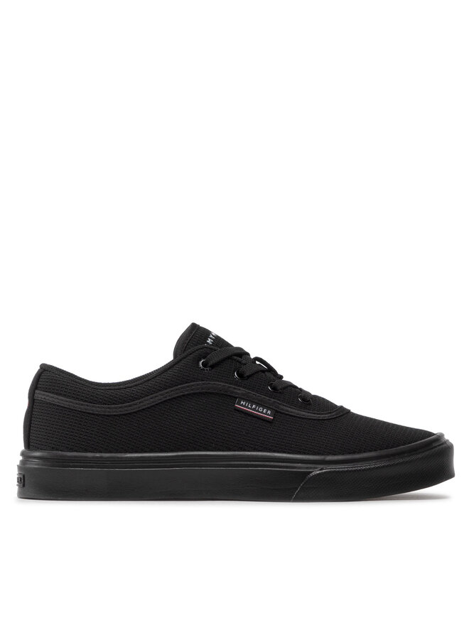 Tommy Hilfiger Sneakers aus Stoff Tommy Hilfiger Core Lightweidht Waffle Mesh FM0FM04040 Schwarz