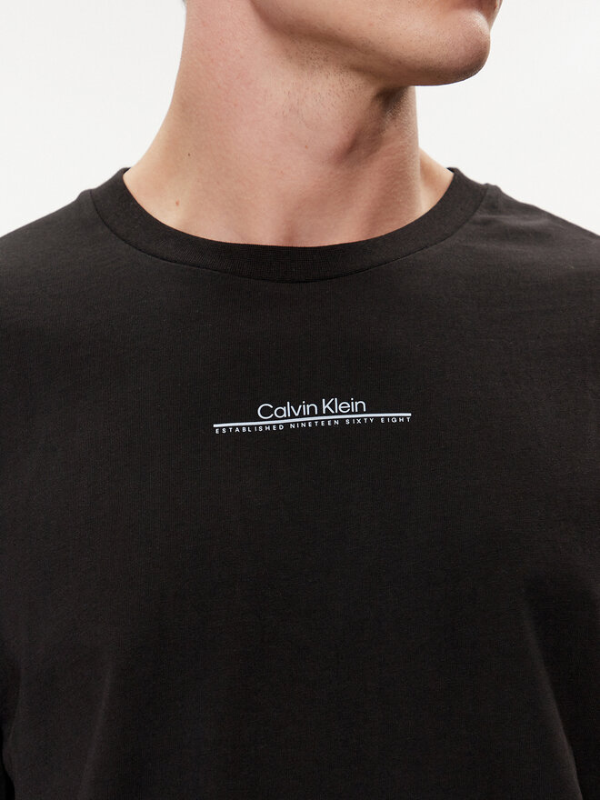 Calvin Klein Calvin Klein Футболка Linear Back Logo K10K112486 Чорний Regular Fit