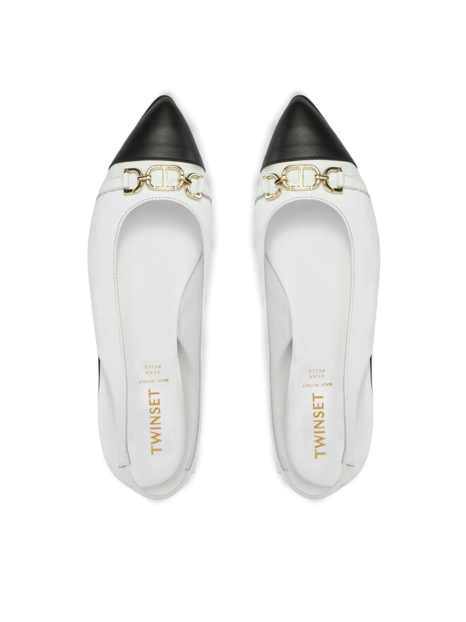 TWINSET Balerinke TWINSET 251GCJ026 Bijela
