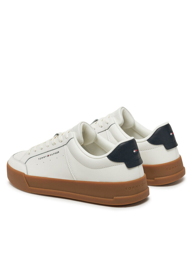 Tommy Hilfiger Sneakersy Tommy Hilfiger Th Court Mix Lth FM0FM05489 Biały