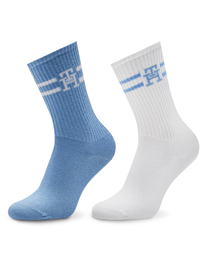 Lot de 2 paires de chaussettes hautes femme Tommy Hilfiger 701229864 Blanc chaussures