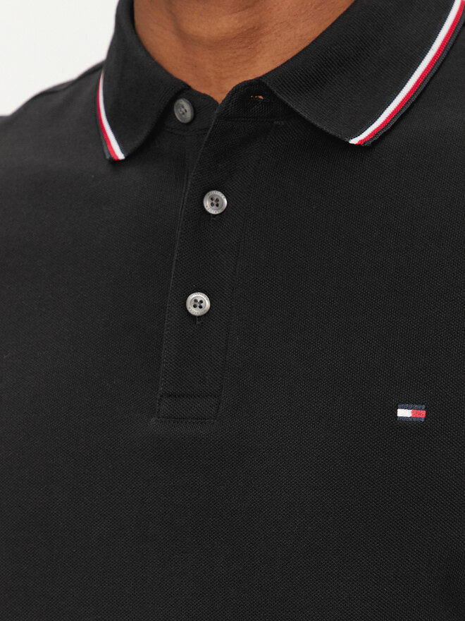 Tommy Hilfiger Tommy Hilfiger Pólóing 1985 MW0MW30750 Fekete Slim Fit
