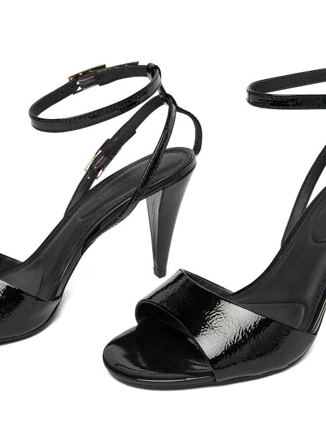 Tommy Hilfiger Sandalen Tommy Hilfiger Th Elegant Patent Sandal FW0FW08961 Schwarz
