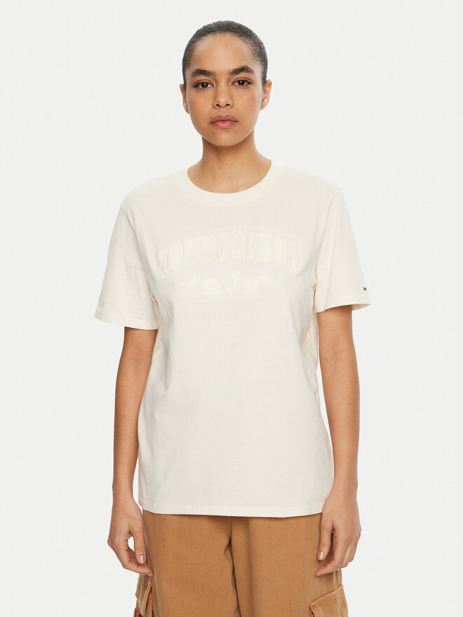 Tommy Jeans Tommy Jeans Camiseta Varsity DW0DW19444 Blanco Relaxed Fit