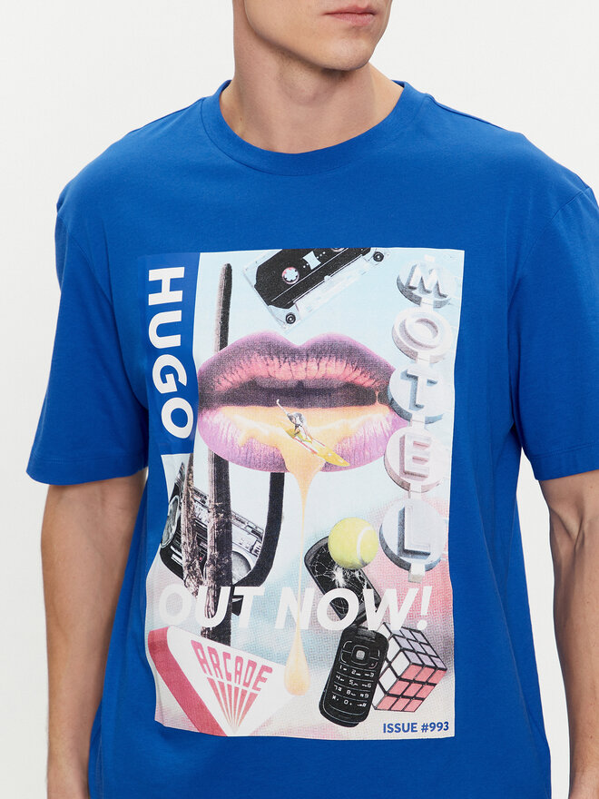 HUGO Hugo T-Shirt Narcado 50513316 Blau Relaxed Fit