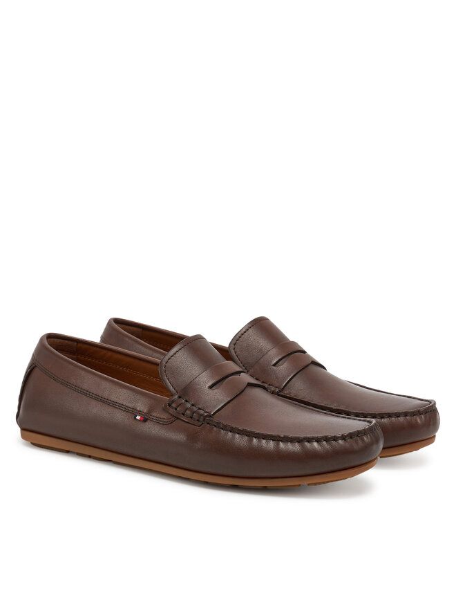 Tommy Hilfiger Μοκασίνια Tommy Hilfiger Corpoarte Hilfiger Lth Driver FM0FM04810 Καφέ