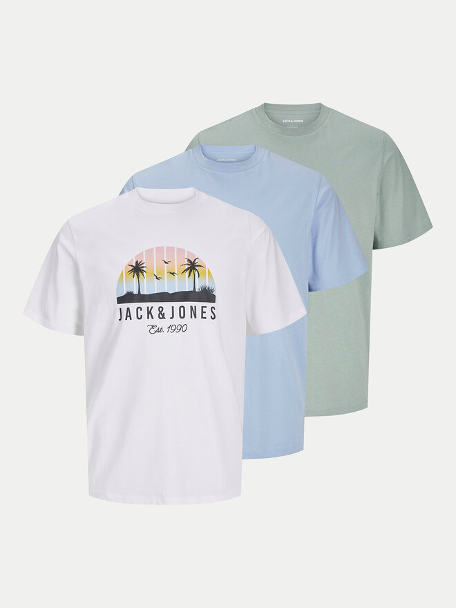 Jack&Jones Junior Jack&Jones Junior Set od 3 majice Palm 12278400 Šarena Regular Fit