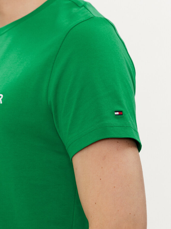Tommy Hilfiger Tommy Hilfiger Camiseta Logo MW0MW11797 Verde Regular Fit