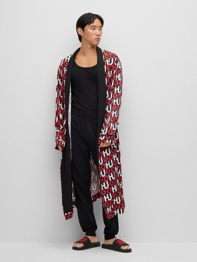 HUGO Hugo Pižamos kelnės Labelled 50478929 Juoda Regular Fit