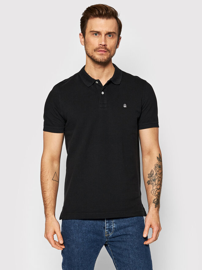 United Colors Of Benetton United Colors Of Benetton Polo 3089J3179 Μαύρο Regular Fit