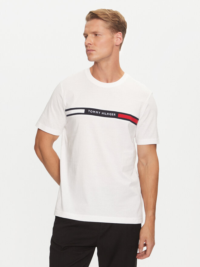 Tommy Hilfiger Tommy Hilfiger Majica MW0MW36498 Bela Regular Fit