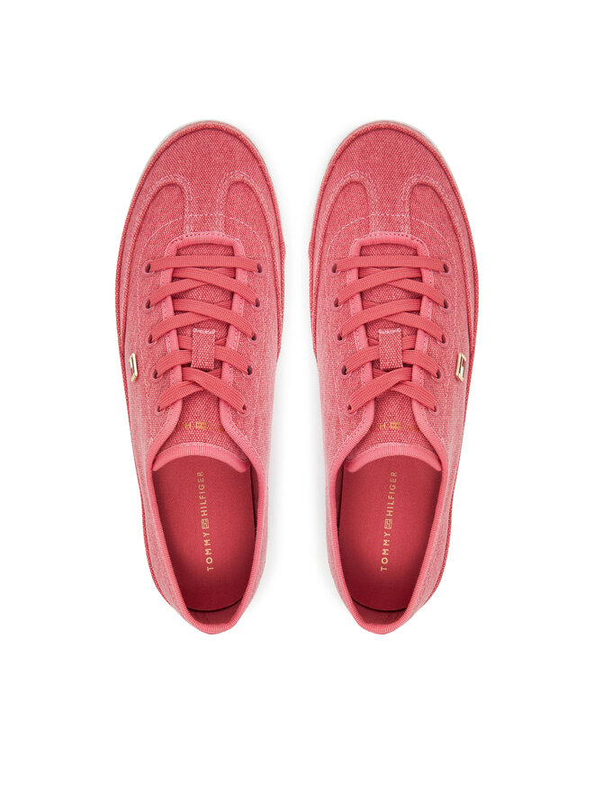 Tommy Hilfiger Sneakers Tommy Hilfiger Washed Canvas Vulc Sneaker FW0FW08894 Rosa
